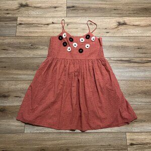 Madewell Embroidered Sunflower Cami Dress SZ Medium Mini Pink Cotton Flowers